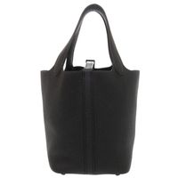 Like New Hermes Picotin Lock PM Monochrome So Black Taurillon Clemence Leather Handbag, Black, Z Stamp (2021), 1233 [Pre-owned] HERMES