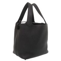 Like New Hermes Picotin Lock PM Monochrome So Black Taurillon Clemence Leather Handbag, Black, Z Stamp (2021), 1233 [Pre-owned] HERMES