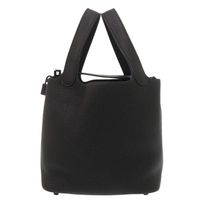Like New Hermes Picotin Lock PM Monochrome So Black Taurillon Clemence Leather Handbag, Black, Z Stamp (2021), 1233 [Pre-owned] HERMES