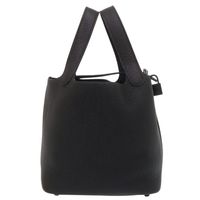 Like New Hermes Picotin Lock PM Monochrome So Black Taurillon Clemence Leather Handbag, Black, Z Stamp (2021), 1233 [Pre-owned] HERMES