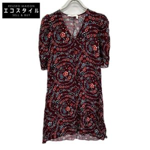 See By Chloe 버건디 V넥 플라워 디자인 원피스 36 [중고]