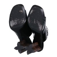 Louis Vuitton 2021 model, black patent leather studded silhouette line mule sandals, size 37 [Used]