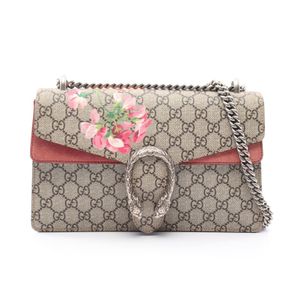 [중고] Gucci 구찌 숄더백 디오니서스 GG 블룸 400249 베이지/브라운/멀티 PVC 코팅 캔버스 스웨이드 디오니서스 GG 블룸 체인 숄더백 미디엄