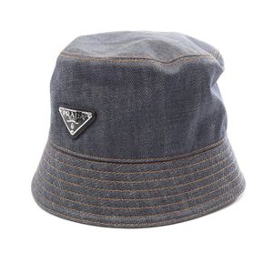 [Used] Prada PRADA Hat Triangle Logo Denim Bucket Cotton Hat Unisex Used A
