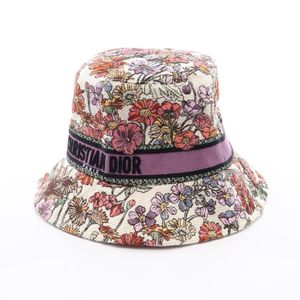 [Used] Dior Hat D- Bobby Flower Embroidery Bucket Cotton Bucket Hat Women's Used A
