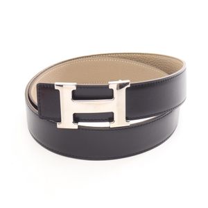 [Used] Hermes HERMES Belt Constance H Belt Reversible Black Calfskin (Cowhide) Constance H Belt Men's Used A