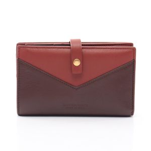 [Used] Bottega BOTTEGA VENETA Bi-fold Wallet 608263 Dark Braun/ RED Leather Bi-fold Wallet Women's Used A