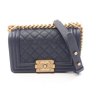 [중고] Chanel 샤넬 숄더백 보이 샤넬 스몰 A67085 네이비 캐비어 스킨(그레인드 카프) 보이 샤넬 스몰 체인 숄더백