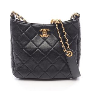 [중고] Chanel 샤넬 숄더백 마틀라세 스몰 호보백 AS3154 블랙 램스킨(양가죽) 마틀라세 스몰 호보 체인 숄더백