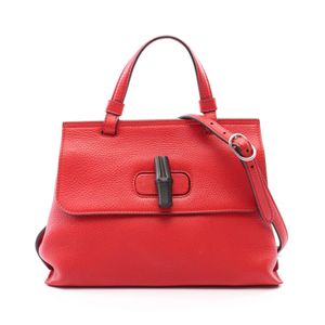 【중고】 Gucci 구찌 손가방 뱀부 데일리 2WAY 370831 레드 레더 뱀부 데일리 2way 손가방 스몰 여성용 Used A