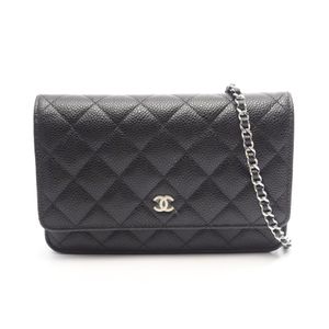 [중고] Chanel 샤넬 숄더백 마틀라세 AP0250 블랙 캐비어 스킨(그레인드 카프) 마틀라세 체인 월렛 여성용 Used A