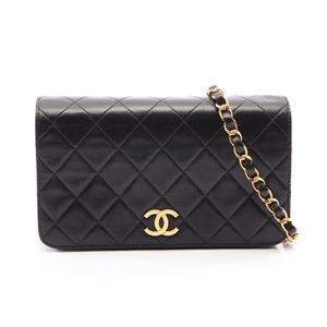 [중고] Chanel 샤넬 숄더백 미니 마틀라세 푸시락 풀 플랩 블랙 램스킨 마틀라세 스몰 푸시락 체인 숄더백