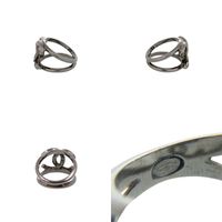 Excellent condition Chanel Coco Mark rhinestone ring, size 12, C21K stamped, gunmetal, 0597 [Pre-owned] CHANEL
