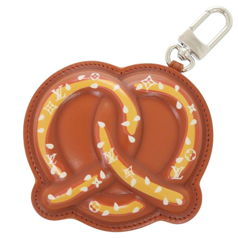 Unused Louis Vuitton LV Pretzel Monogram M03295 Leather Braun Keychain Bag Charm Brown LV 1132 [Used] LOUIS VUITTON