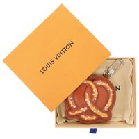 Unused Louis Vuitton LV Pretzel Monogram M03295 Leather Braun Keychain Bag Charm Brown LV 1132 [Used] LOUIS VUITTON
