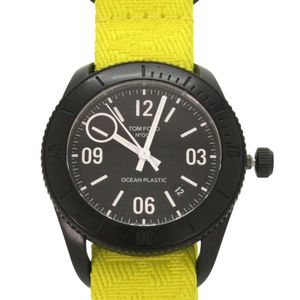 Tom Ford N.002 Ocean Plastic TFT002027 尼龍黑黃自動腕錶 黑色錶盤 1407 [二手] TOM FORD