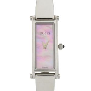成色極佳 Gucci 1500L SS 粉紅錶殼銀色石英錶 0761 [二手] GUCCI