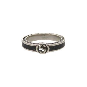 Gucci 925純銀雙G互扣戒指，成色極佳，銀色，貨號1087 [二手] GUCCI