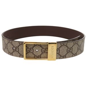 全新未使用 Gucci 方形扣環 GG 腰帶 722370 GG Supreme 米色 1141 [二手] GUCCI 男士