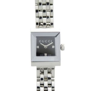 成色極佳 Gucci 128.5 G-Frame SS 黑色石英腕錶，黑色錶盤，型號 1593 [二手] GUCCI