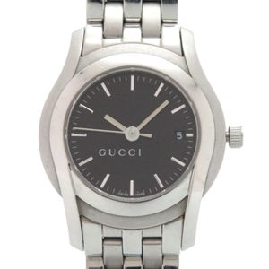 Gucci 5500L SS 黑色石英錶，黑色錶盤，1606 [二手] GUCCI