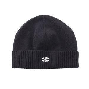 [Used] Celine CELINE Knit Cap, Black Wool Knit Hat, Women's, Used A