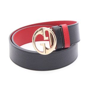 【二手】Gucci GUCCI 男士雙面皮帶，GG 搭扣，金色五金配件，二手 A