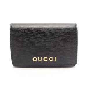 【二手】Gucci GUCCI 卡包 Script 790101 黑色皮革 Script 卡包 男女通用 二手 A