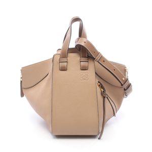 【중고】 LOEWE 해먹백 스몰 2WAY 손가방 베이지/브라운 레더 여성용 Used B