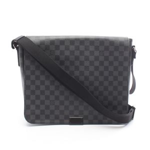 【二手】LOUIS VUITTONDistrict GM 單肩包，Damier Graphite 帆布，N41271，PVC 塗層帆布皮革，District GM，男士