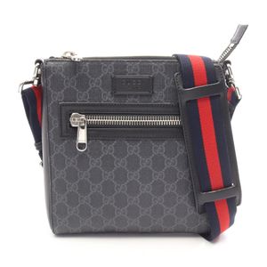 [중고] Gucci 구찌 숄더백 GG 수프림 스몰 메신저백 523599 그레이/블랙/네이비 PVC 코팅 캔버스 레더 GG 수프림 쉐리 라인 스몰 메신저백