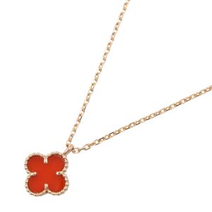 [Pre-owned] Van Cleef & Arpels Sweet Alhambra Carnelian Necklace VCARN59M00 Neck circumference 38/39.5cm K18PG (Pink Gold) Sweet Alhambra Carnelian Necklace