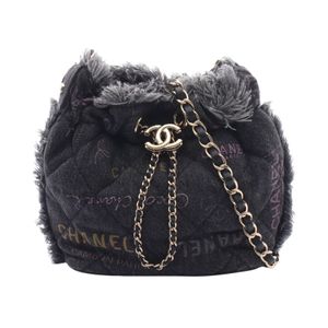 [중고] Chanel 샤넬 숄더백 마틀라세 스몰 버킷백 AS3091 데님 블랙/멀티 데님 마틀라세 스몰 버킷 여성용