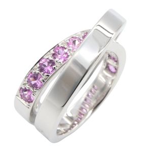 [Pre-owned] Cartier ring, pink sapphire, Paris ring, B4043553, K18WG (white gold), pink sapphire, Paris ring, women's ring.