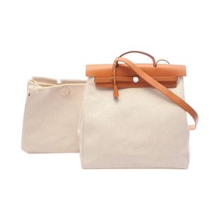 【二手】愛馬仕 HERMES 手提包 Herbag MM 米白色/NATURAL2WAY 029666CK 米白色/NATURAL其他 Herbag MM 米白色/NATURAL女士