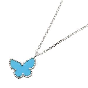 [Pre-owned] Van Cleef & Arpels Sweet Alhambra Papillon Turquoise Necklace, Neck size 38/40cm, K18WG (White Gold)