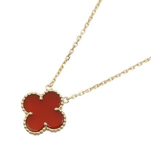 [Pre-owned] Van Cleef & Arpels Vintage Alhambra Carnelian Necklace VCARD38500 Neck circumference 37/41.5cm K18 (Yellow Gold) Vintage Alhambra Carnelian Necklace