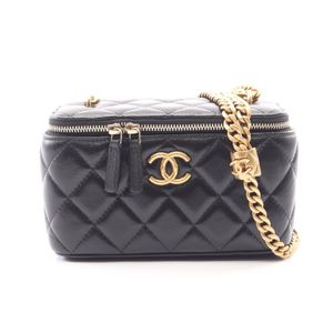 [중고] Chanel 샤넬 숄더백 마틀라세 배니티 블랙 램스킨(양가죽) 마틀라세 배니티 체인 숄더백 여성용 Used A