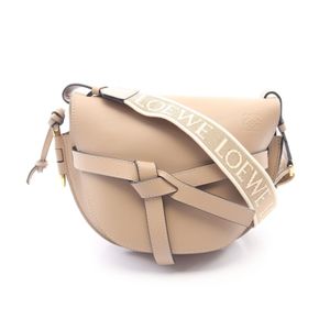 【중고】 LOEWE 숄더백 게이트백 스몰 베이지/아이보리 레더 여성용 Used A