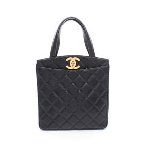 【중고】 Chanel 샤넬 토트백 마틀라세 블랙 캐비어 스킨(그레인드 카프) 마틀라세 토트 여성용 Used B