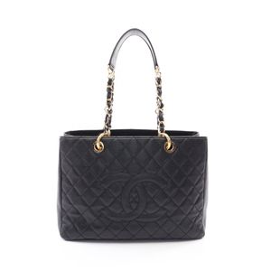 [중고] Chanel 샤넬 토트백 마틀라세 그랜드 쇼핑 GST 블랙 캐비어 스킨(그레인드 카프) GST 체인 토트 여성용 Used B