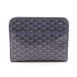 【二手】Goyard GOYARD Second Bag 手拿包 JOUVENMMLTY12CL12P 海軍藍/ブラウン/白色 PVC塗層帆布皮革 JOUVENMMLTY12CL12P 小包