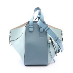 【二手】 LOEWE Hammock 小號兩用手提包 387.30TS35 藍色/淺藍色皮革吊床包 小號 女士 二手 A