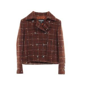 [중고] Chanel 샤넬 라이온 버튼 더블 브레스티드 트위드 P77770V45375 울 트위드 더블 재킷 여성용 Used A