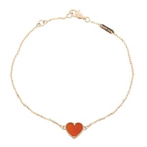 [Pre-owned] Van Cleef & Arpels Sweet Alhambra Heart Bracelet VCARN59L00 Wrist size 16/17.5cm K18PG (Pink Gold) Sweet Alhambra Carnelian Heart Bracelet