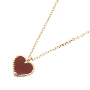 [Pre-owned] Van Cleef & Arpels Sweet Alhambra Heart Necklace VCARN59N00, Neck circumference 38/39.5cm, K18PG (Pink Gold), Sweet Alhambra Heart Carnelian Necklace