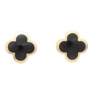 [Pre-owned] Van Cleef & Arpels Pure Alhambra Onyx Earrings VCARB14000 K18 (Yellow Gold) Pure Alhambra Onyx Earrings