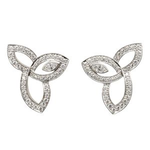 [Used] HARRY WINSTON Winston Lily Cluster Earrings EADPMQRFLC Pt950 Platinum Diamond Lily Cluster Earrings Women's Used A