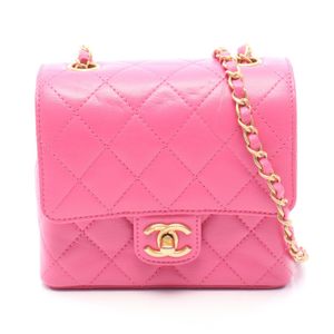 [중고] Chanel 샤넬 숄더백 마틀라세 미니 플랩 체인 숄더백 핑크 레더 여성용