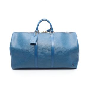 【二手】LOUIS VUITTONKeepall 55 波士頓包 M42955 托萊多藍皮革 Keepall 55 男女通用款